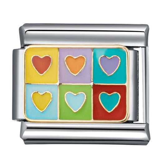 Eslabón Corazones Colores