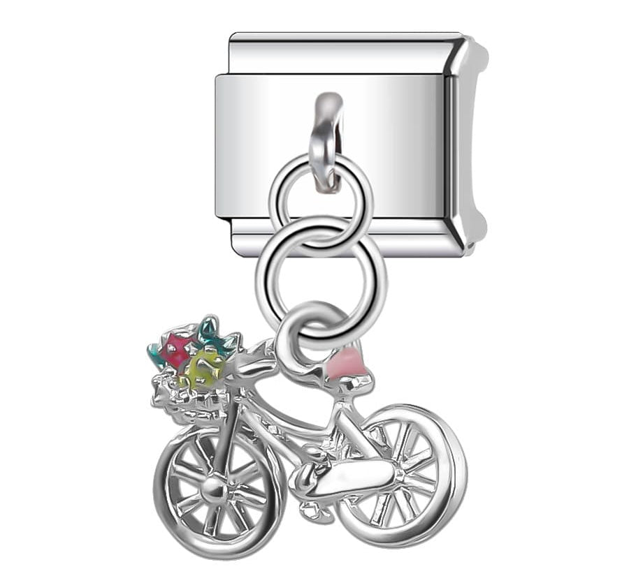 Charm Bici con Flores Colgante
