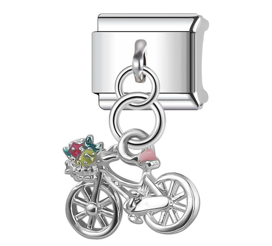 Charm Bici con Flores Colgante